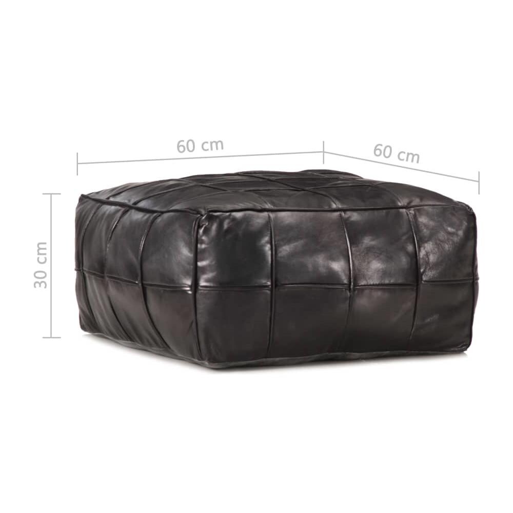 Pouf Nero 60x60x30 Cm In Vera Pelle Di Capra - Foto 4