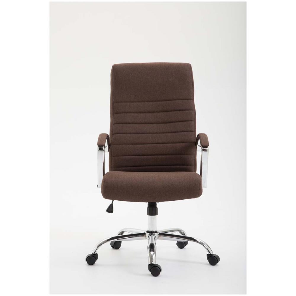 Poltrona Ufficio Valais XL in Tessuto - Sedia Ufficio Girevole Imbottitacon Alto Schienale I Sedia Direttore con Braccioli Rivestiti I Sedia Scrivania Carico Max 136kg Marrone - Foto 2