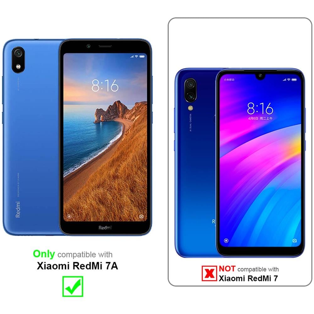 Custodia Compatibile Con Xiaomi Redmi 7a In Nero Carbone - Coperchio Protettiva Con Chiusura Magnetica, Funzione Stand E Tasca Per Le Carte - Foto 2