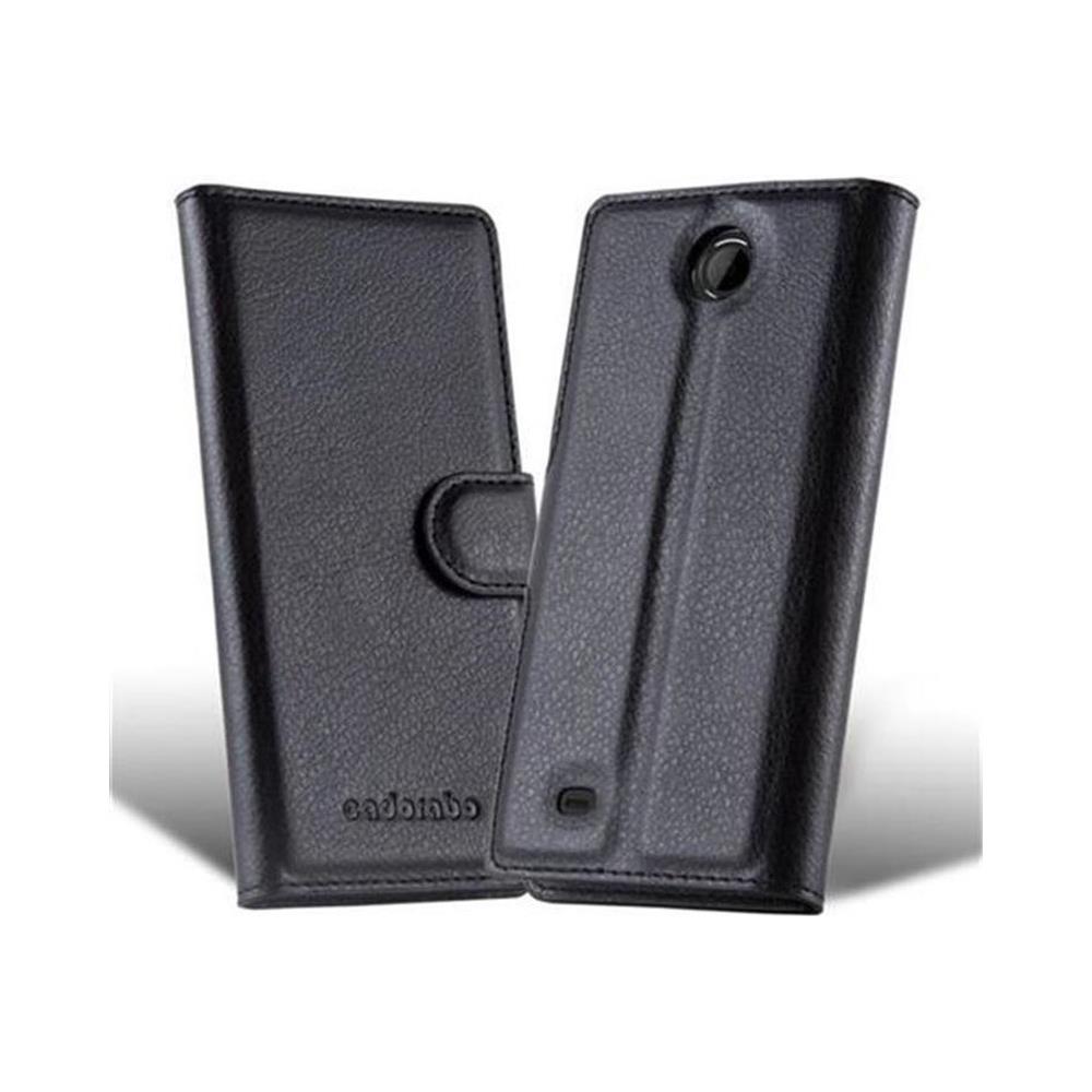Custodia Compatibile Con Htc Desire 300 In Nero Carbone - Coperchio Protettiva Con Chiusura Magnetica, Funzione Stand E Tasca Per Le Carte - Foto 2