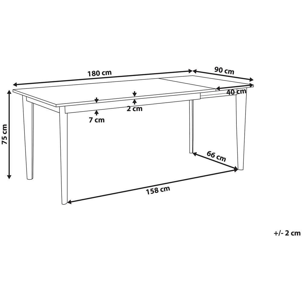 Tavolo Da Pranzo Allungabile Bianco E Colore Legno Chiaro 140/180 X 90 Cm Sola - Foto 2