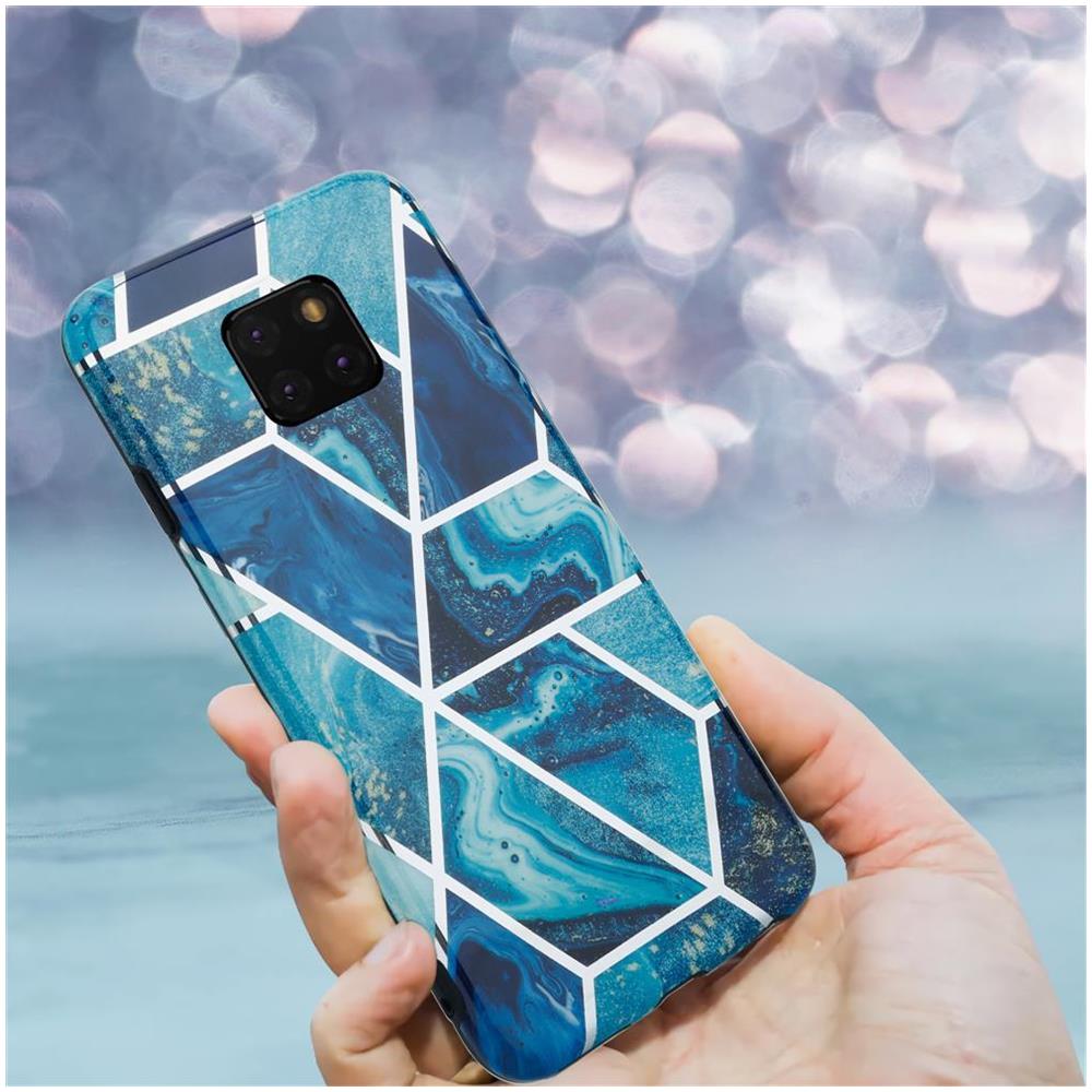 Custodia Compatibile Con Huawei Mate 20 Pro In Marmo Blue Wave No. 13 - Coperchio Protettivo In Silicone Tpu Con Motivo A Mosaico - Foto 8