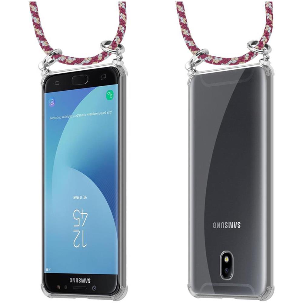 Catena Di Telefoni Cellulari Compatibile Con Samsung Galaxy J7 2018 In Rosso Giallo Bianco - Coperchio Protettivo In Silicone Con Anelli D'argento, Cinturino In Corda E Custodia Staccabile - Foto 8