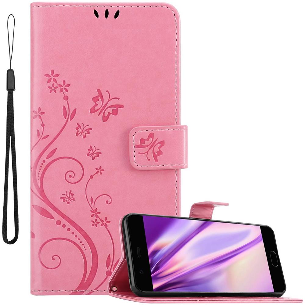 Cadorabo Custodia Compatibile Con Huawei P10 Plus In Rosa Fiore - Coperchio Protettivo In Design Floreale Con Chiusura Magnetica, Funzione Stand E Slot Per Carte - Foto 1
