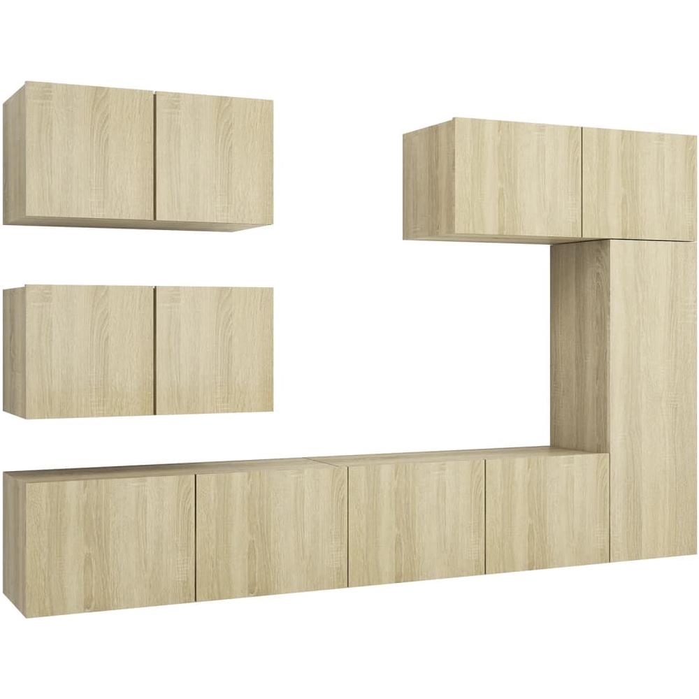 Set di Mobili Porta TV 6 pz Rovere Sonoma in Legno Multistrato - Foto 1