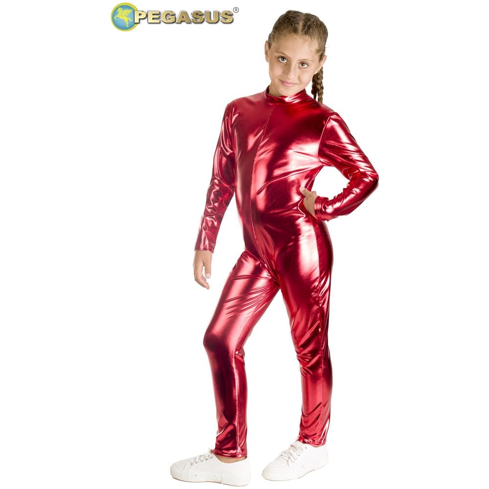 Tuta Elasticizzata Metallizzata Rossa Bambina Tg 3/4 Anni - Foto 1