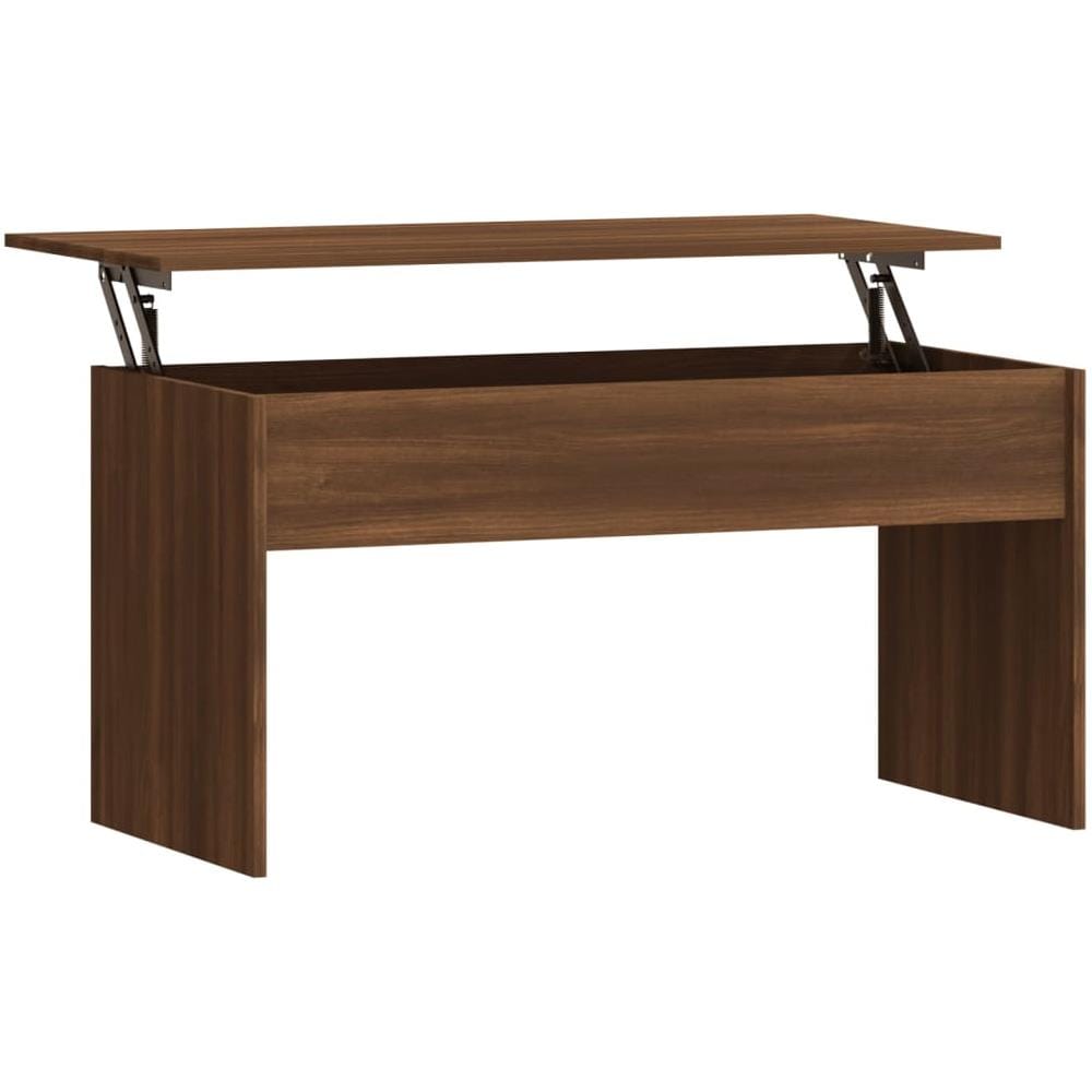 Tavolino Rovere Marrone 102x50,5x52,5 Cm In Legno Multistrato - Foto 2