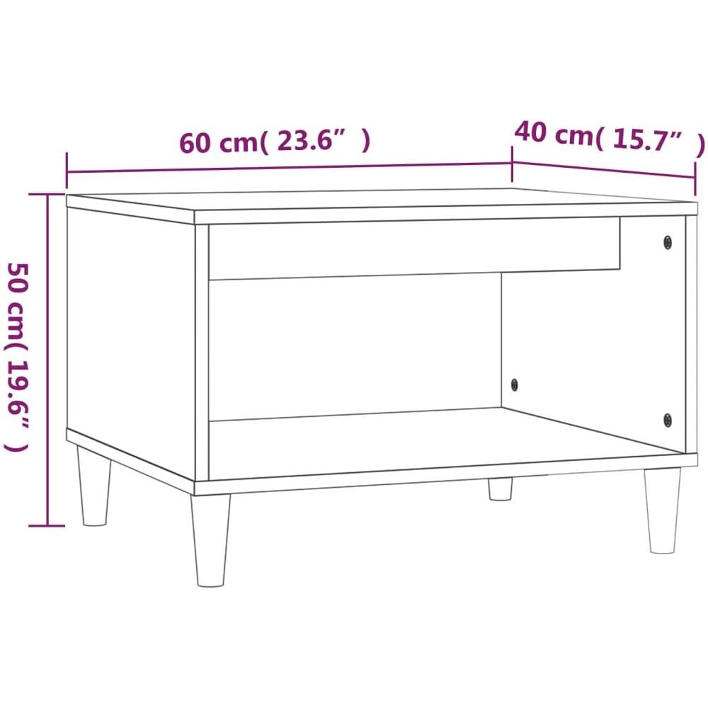 Tavolino da Salotto Rovere Marrone 60x50x40cm Legno Multistrato - Foto 6