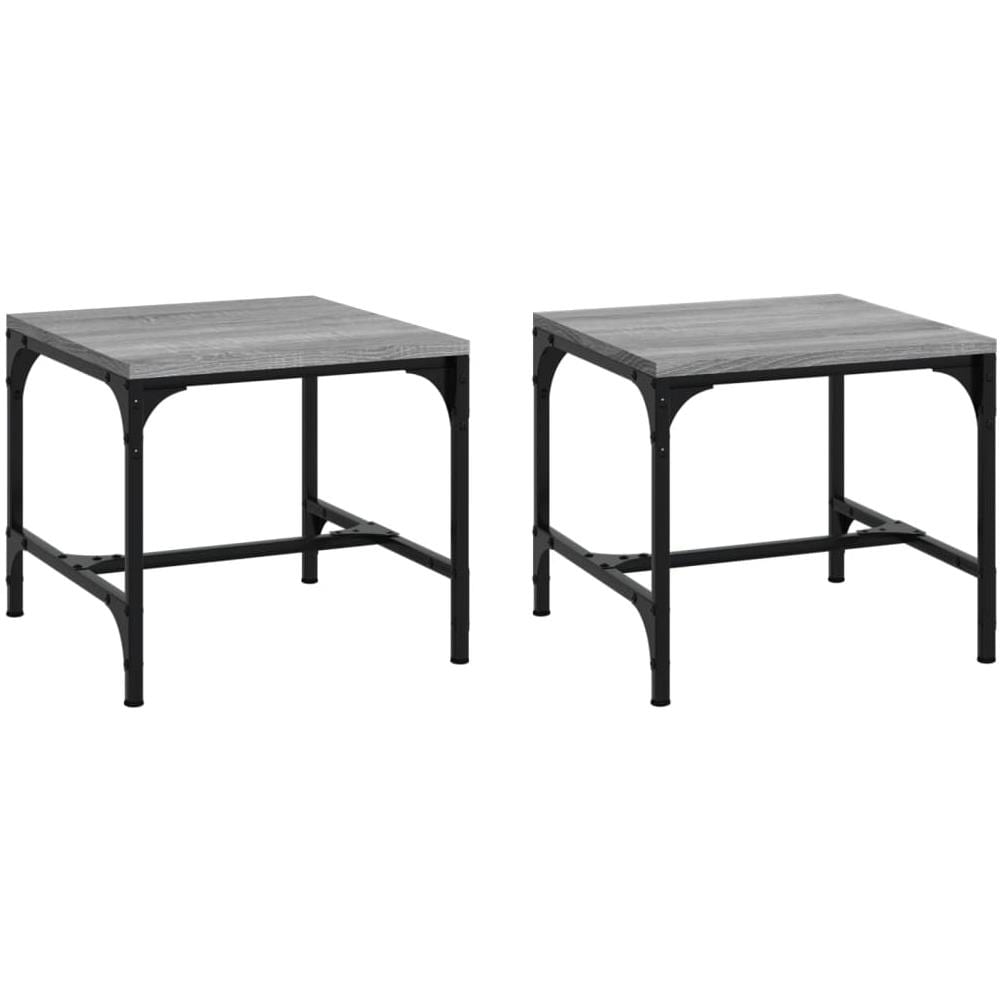 Tavolini 2pz Grigio Sonoma 40x40x35 Cm In Legno Multistrato - Foto 2