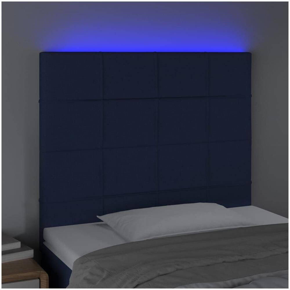 Testiera A Led Blu 80x5x118/128 Cm In Tessuto - Foto 3