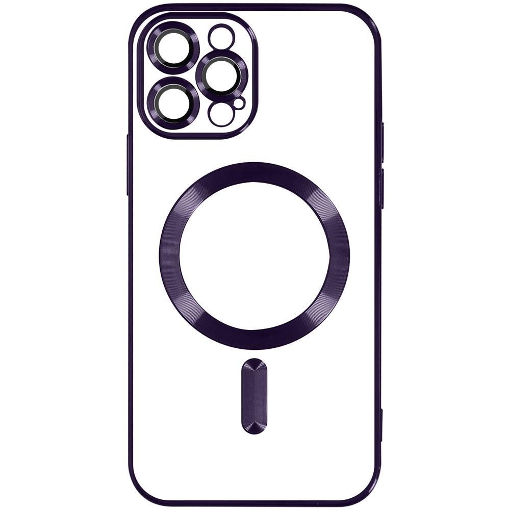 Cover Magsafe Per Iphone 13 Pro Max Silicone Protezione Fotocamera Bordo Viola - Foto 1