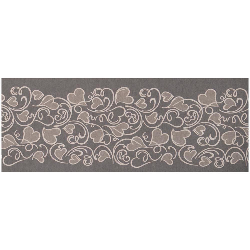 Tappeto Passatoia Tessuto Jacquard Linea Emozioni Disegno Amour Grigio 57x180 Grigio - Foto 1