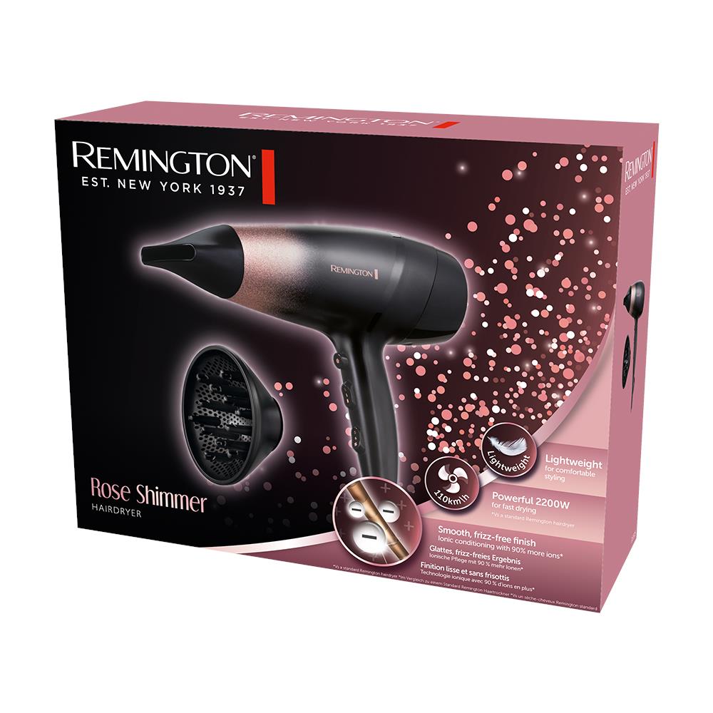 Rose Shimmer asciuga capelli 2200 W Nero, Rosa - Foto 5