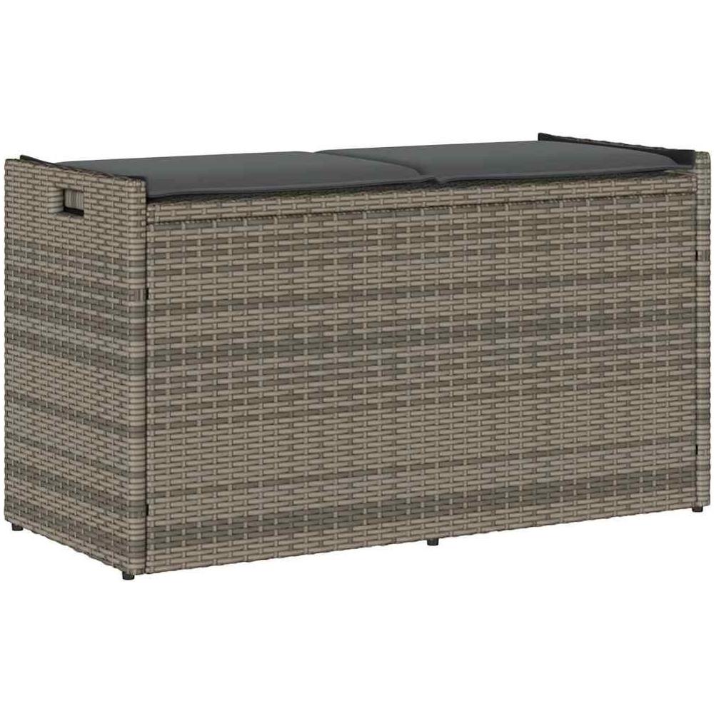 Cassapanca da Esterno con Cuscino Grigia 100 cm in Polyrattan - Foto 1