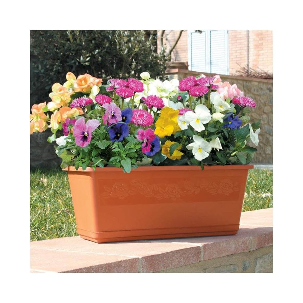 Fioriera Balconella Cm. 40 Con Sottovaso Colore Terracotta - Foto 2