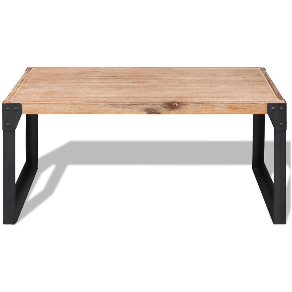 Tavolino Da Caffè In Legno Massello Di Acacia 100x60x45 Cm - Foto 2