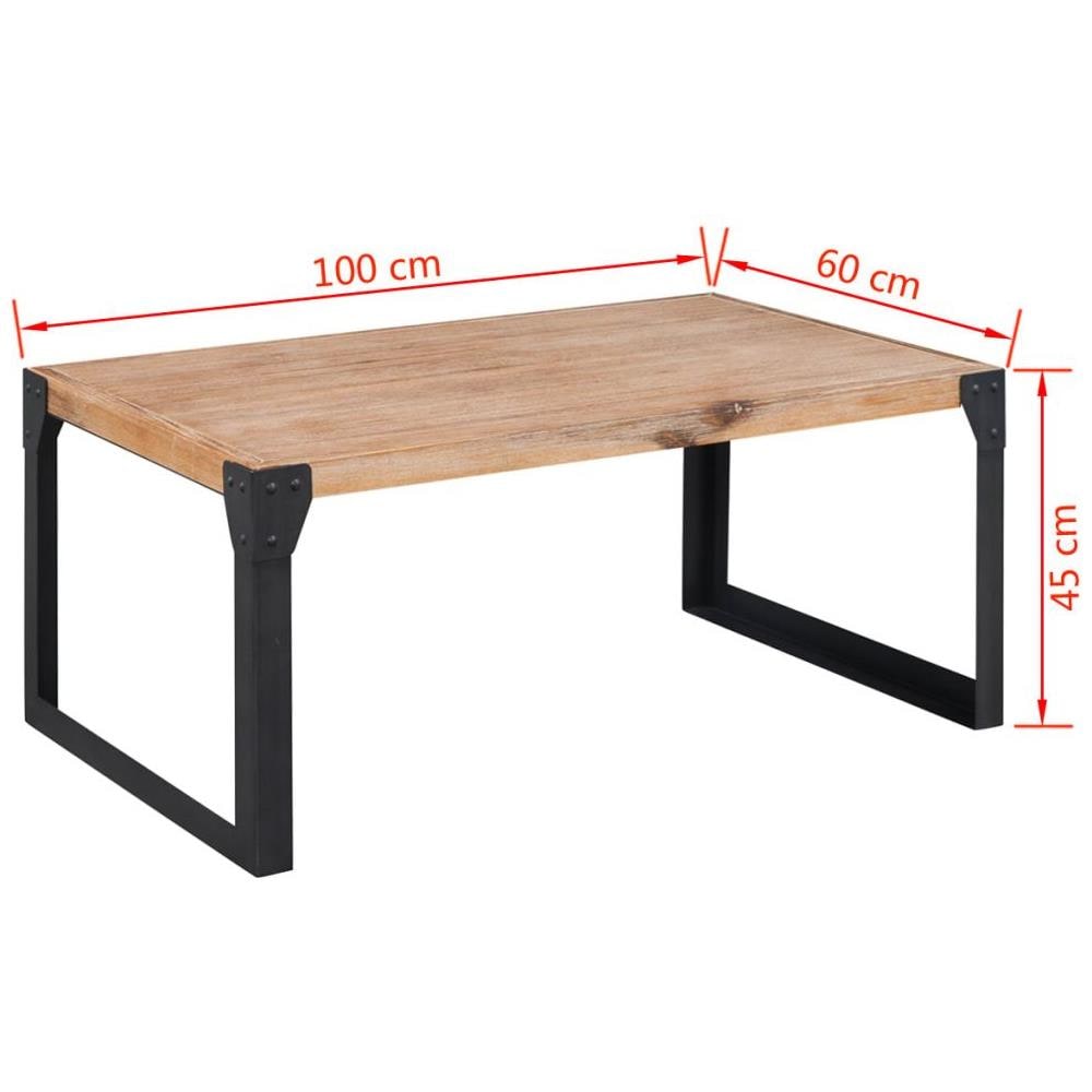 Tavolino Da Caffè In Legno Massello Di Acacia 100x60x45 Cm - Foto 10