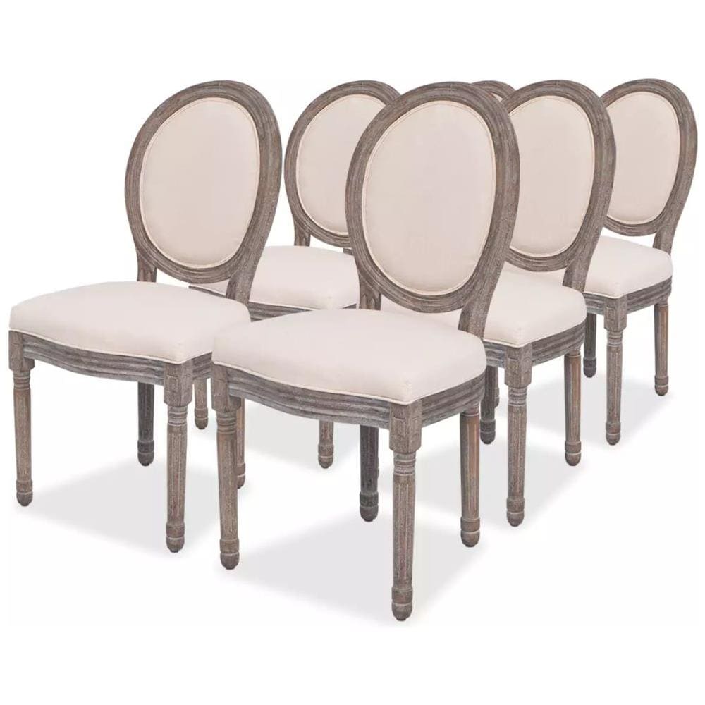 Sedie per Sala da Pranzo 6 pz in Tela - Foto 1