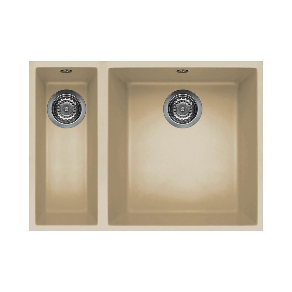 Lavello Quadra 150 Keratek Plus Sottotop 56x44 cm 2 vasche Colore Champagne 95 - Foto 1