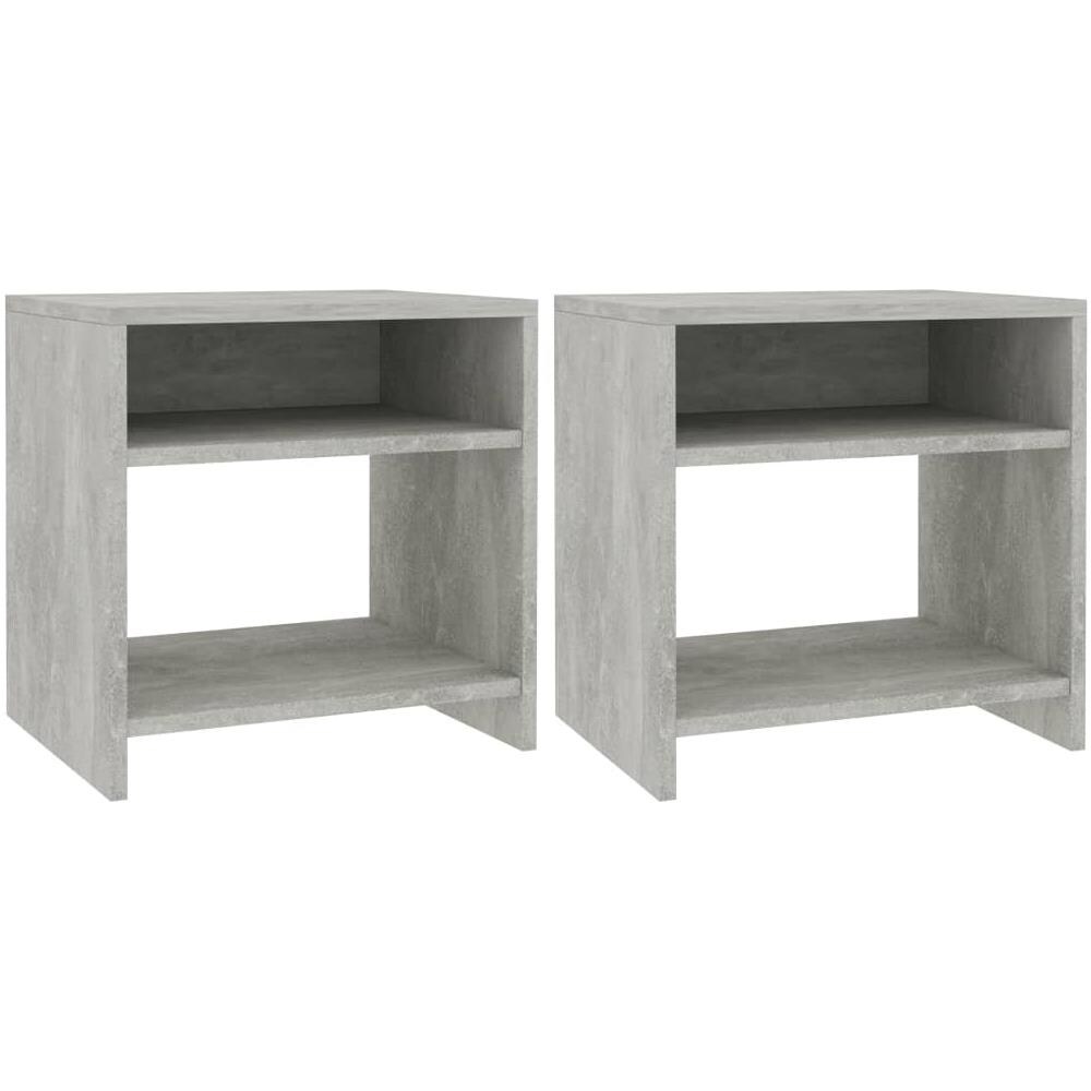 Comodini 2 pz Grigio Cemento 40x30x40 cm in Legno Multistrato - Foto 2