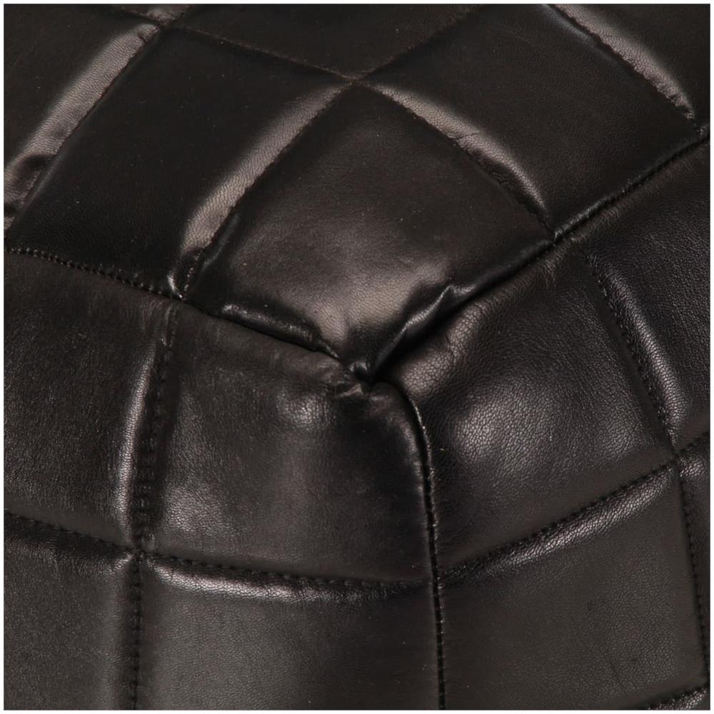 Pouf Nero 40x40x40 Cm In Vera Pelle Di Capra - Foto 2