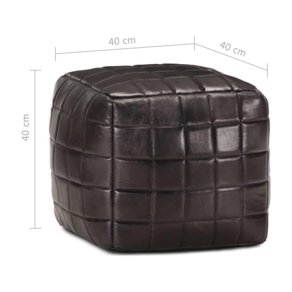 Pouf Nero 40x40x40 Cm In Vera Pelle Di Capra - Foto 5