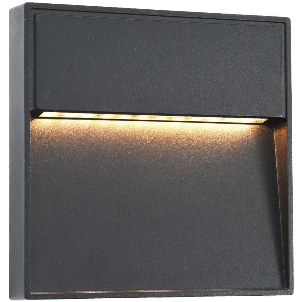 Lampade Da Parete Da Esterno A Led 2 Pz 3 W Nere Quadrate - Foto 2