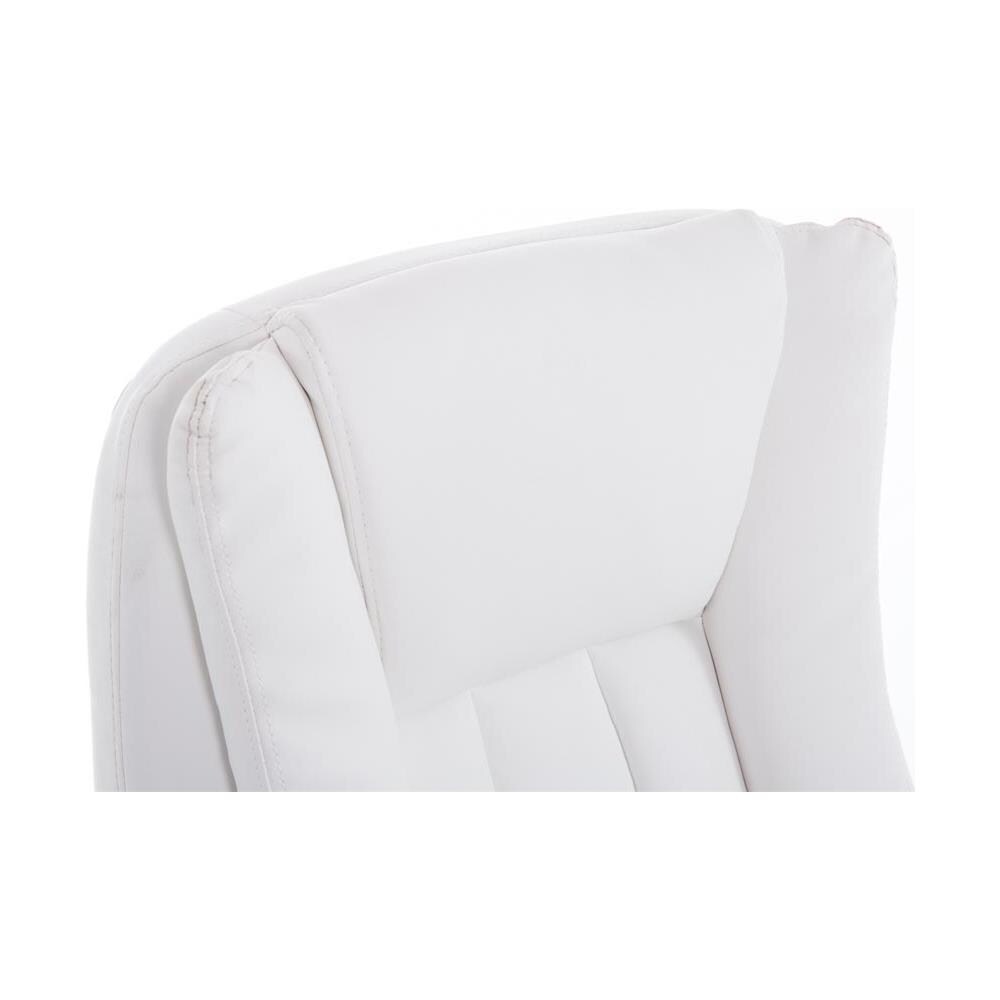Sedia Ufficio XXL Bern in Similpelle - Poltrona Studio Regolabile - Sedia Imbottita con Alto Schienale - Poltrona Direzionale con Portata Max 150KG Bianco - Foto 5
