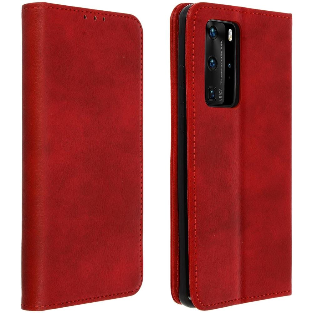 Custodia Huawei P40 Pro Portafoglio Supporto Video Cover Soft Touch Rosso - Foto 1