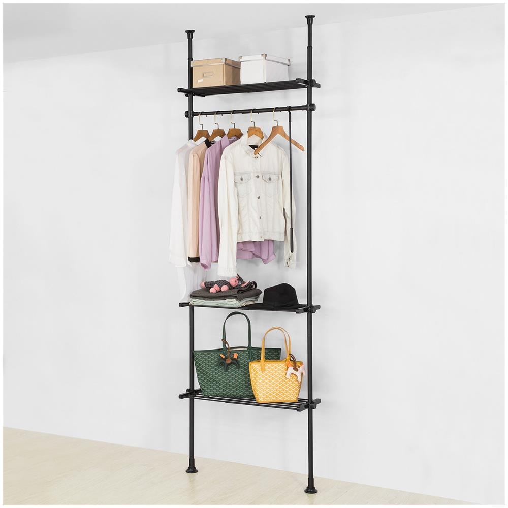 Cabina Armadio Componibile Armadio Appendiabiti Altezza Regolabile: 200~270 Cm, lunghezza: 52-80 Cm Nero Kls07-sch - Foto 8