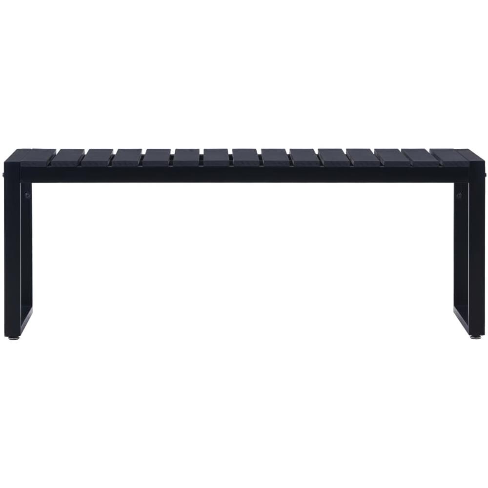 Panchina da Giardino 120,5 cm in Pannello PS Nero - Foto 2