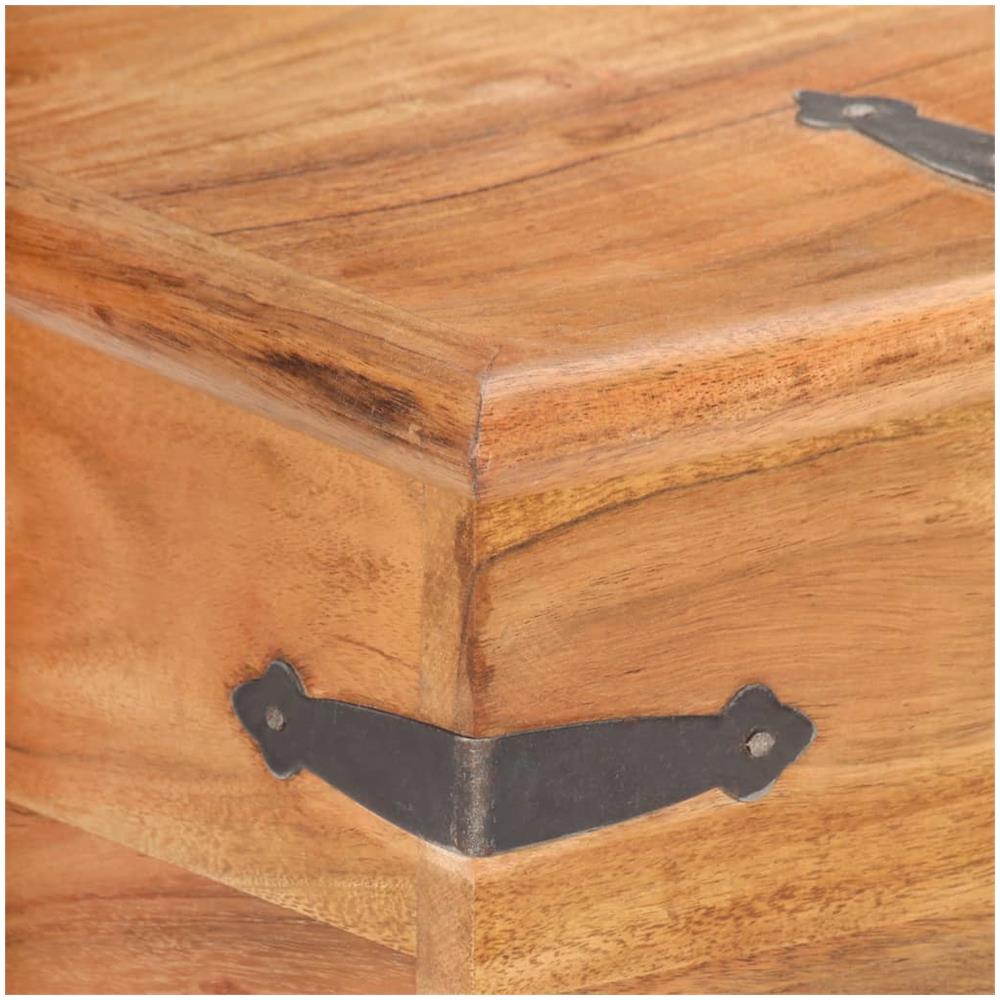 Baule 40x40x40 Cm In Legno Massello Di Acacia - Foto 2
