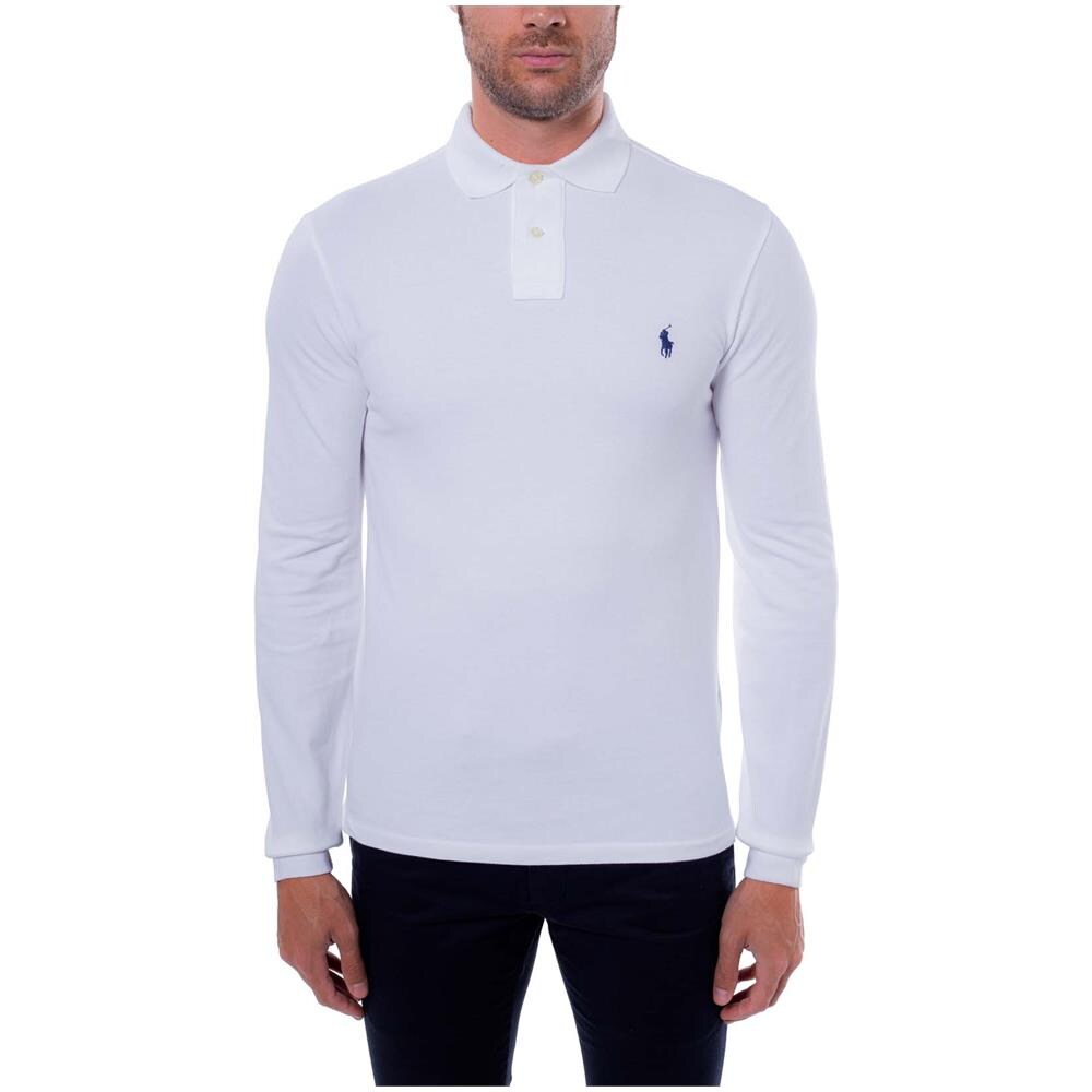Polo Uomo A Maniche Lunghe In Mesh Di Cotone - Foto 1