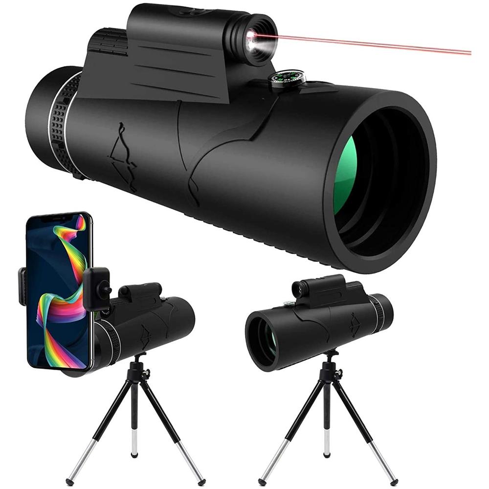 CHRONUS - Telescopio Monoculare Chronus 12x50, Monoculare Impermeabile Ipx7 Per Visione Notturna Con Prisma Bak4 Campo Visivo 360 Piedi 1000 M Nero 7780787389293 - Foto 8