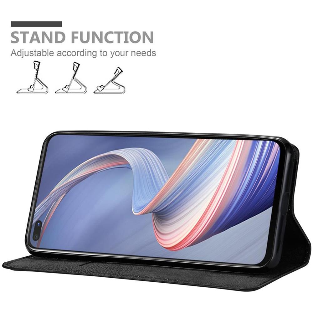 Custodia Compatibile Con Oppo A92s In Nero Di Notte - Coperchio Protettiva Con Chiusura Magnetica, Funzione Stand E Tasca Per Le Carte - Foto 2