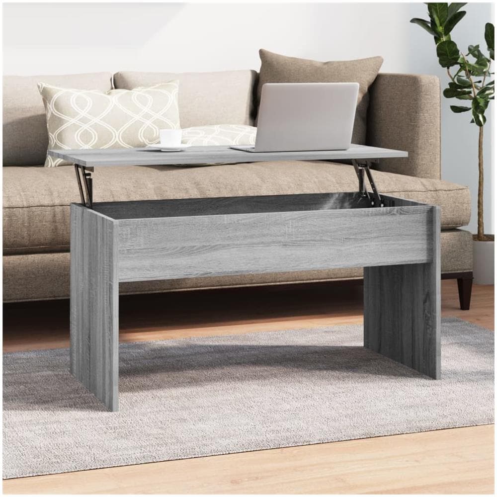 Tavolino Grigio Sonoma 101x50,5x52,5 Cm In Legno Multistrato - Foto 1