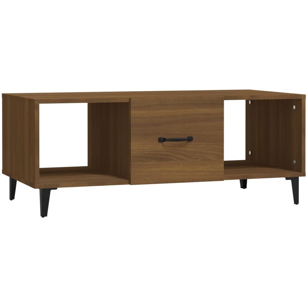 Tavolino Da Caffè Rovere Marrone 102x50x40 Cm Legno Multistrato - Foto 1