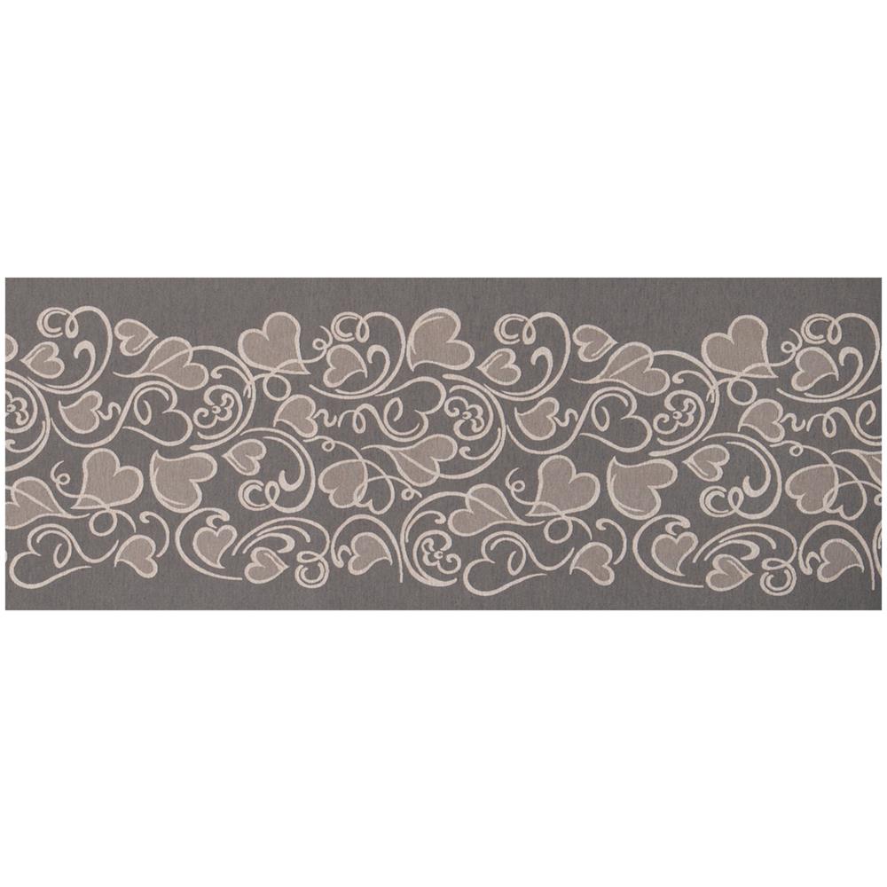 Tappeto Passatoia Tessuto Jacquard Linea Emozioni Disegno Amour Grigio 57x230 Grigio - Foto 1