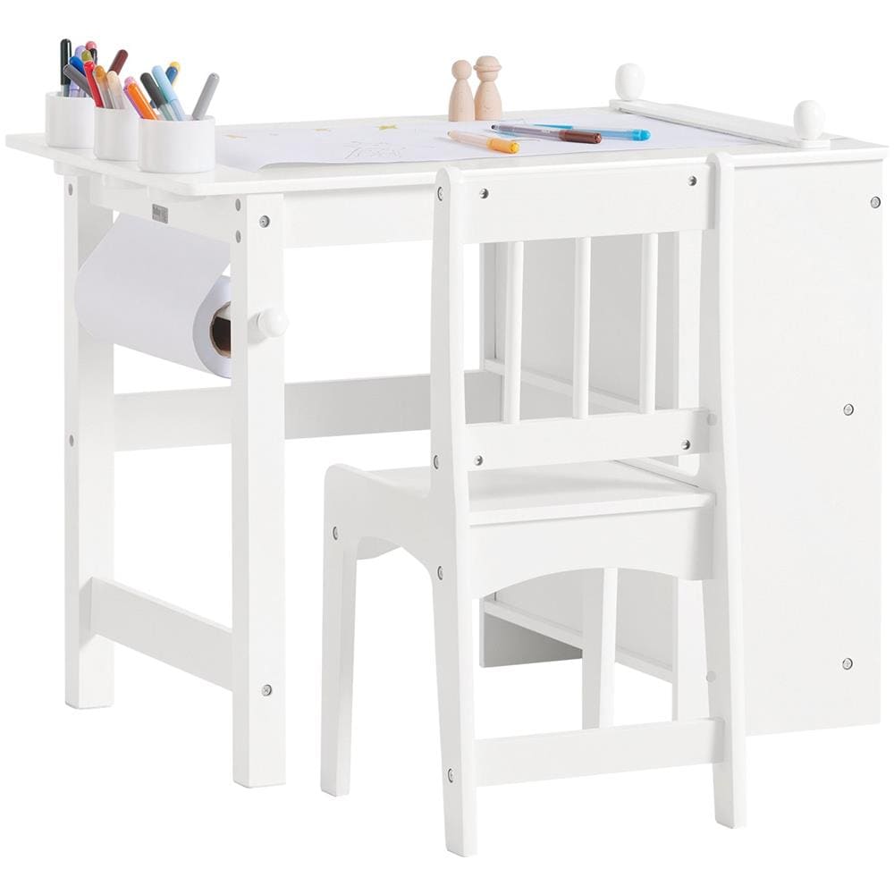Tavolo Per Bambini Con Una Sedia Set Mobili Per Bambini Tavolo Da Dipingere Per Bambini Bianco Kmb60-w - Foto 1