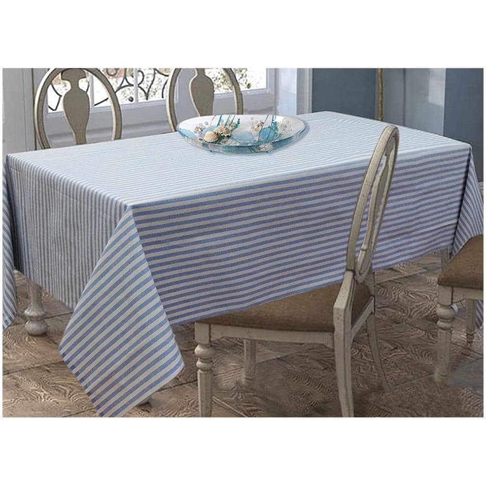 Tovaglia Per Salotto Cucina In Miros Misto Cotone Made In Italy Bastoncino Rp 140x180 Azzurro - Foto 1