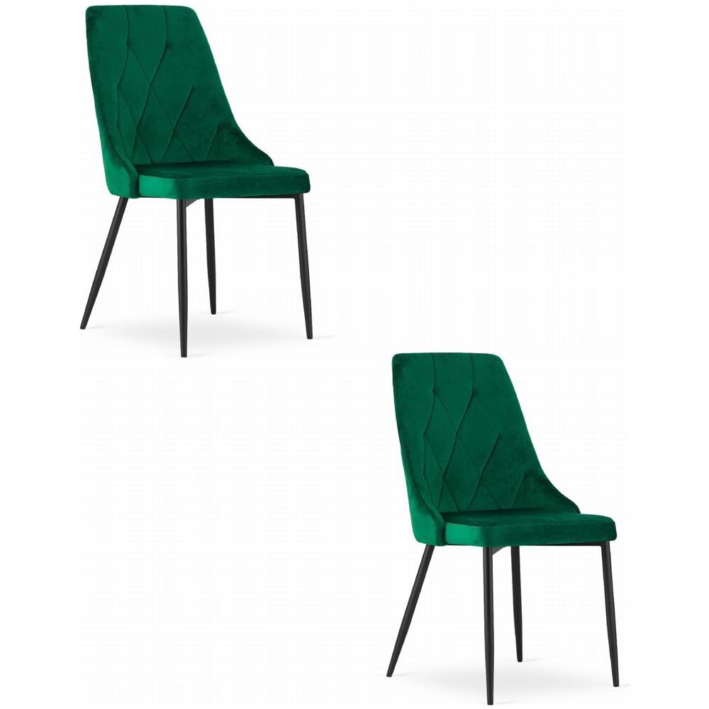 IMOLA Sedia moderna in velluto verde scuro per soggiorno x2 - Foto 1
