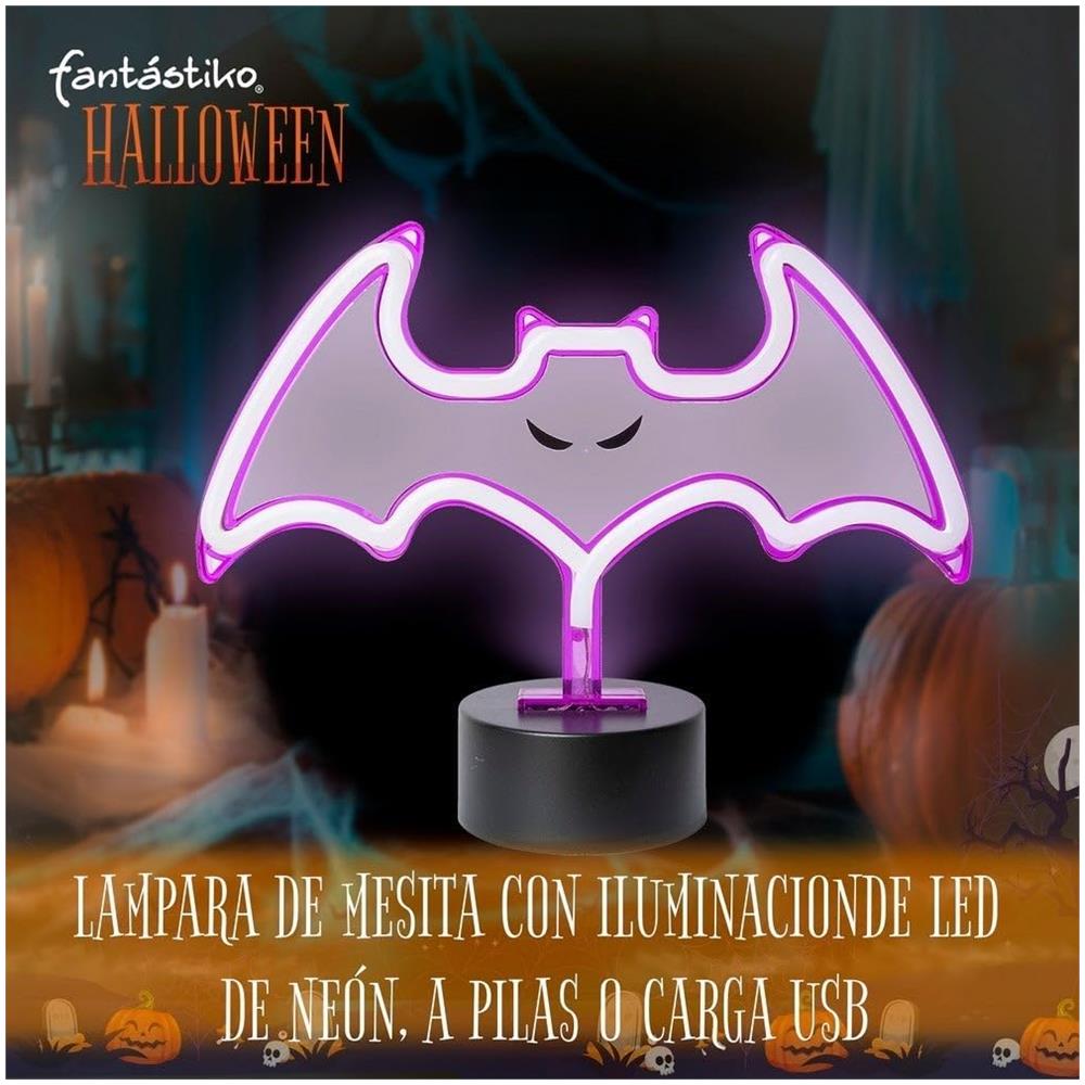 Pipistrello con supporto e luce al neon 13x28 cm - Foto 2
