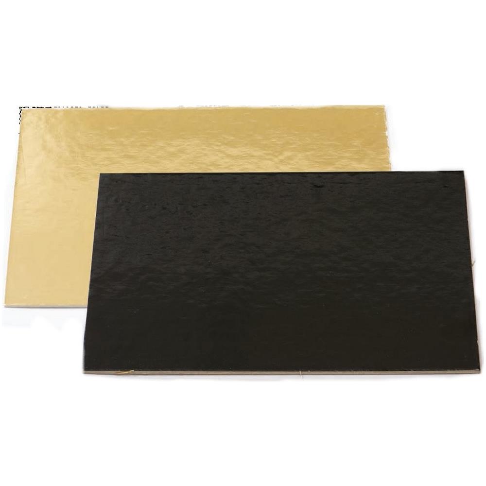 Sottotorta Rettangolare Accoppiato Nero E Oro - Cm 20x30 - Foto 2