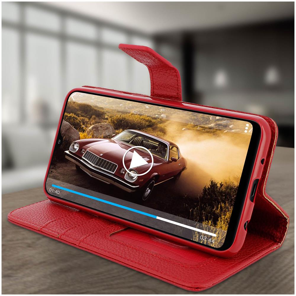 Custodia Galaxy A10 Portafoglio Supporto Video Cover Soft Touch - Rosso - Foto 2