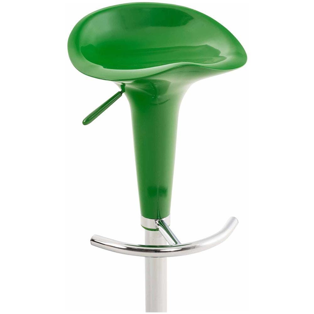 Sgabello Design SADDLE in Plastica - Sgabello Penisola Cucina con Poggiapiedi - Sgabello Girevole Regolabile H 60-81cm - Sedia Sgabello Moderna Metallo Cromato, Carico Max 120kg Verde - Foto 2