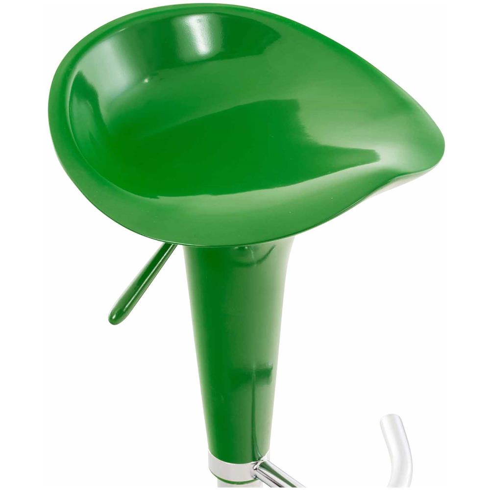 Sgabello Design SADDLE in Plastica - Sgabello Penisola Cucina con Poggiapiedi - Sgabello Girevole Regolabile H 60-81cm - Sedia Sgabello Moderna Metallo Cromato, Carico Max 120kg Verde - Foto 5
