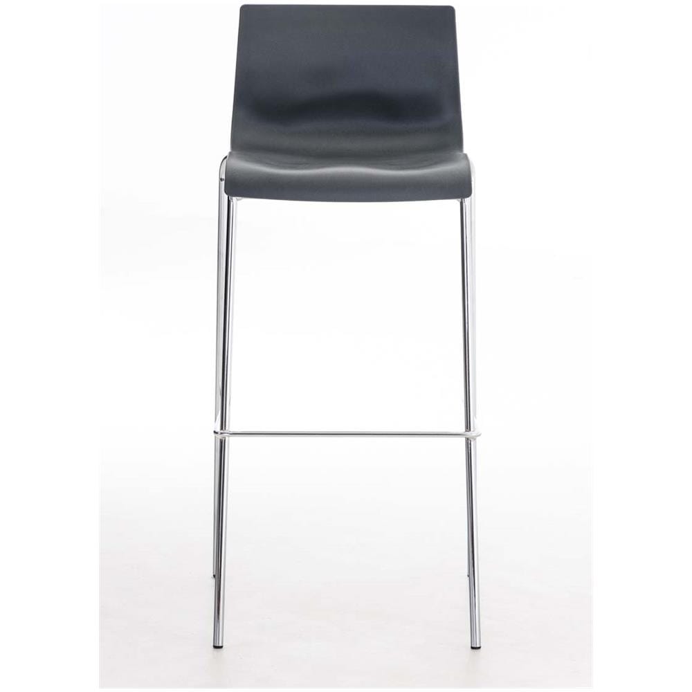 2 Sgabelli Alti HOOVER in Polipropilene - Set 2 Sgabelli Bar Design I Sedie Sgabello con Schienale I Sgabelli Ergonomici Grigio Cromato - Foto 5