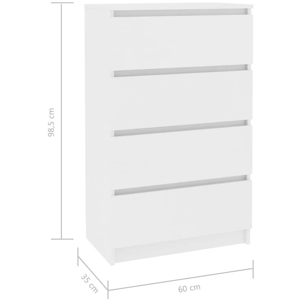 Credenza Bianca 60x35x98,5 cm in Legno Multistrato - Foto 10