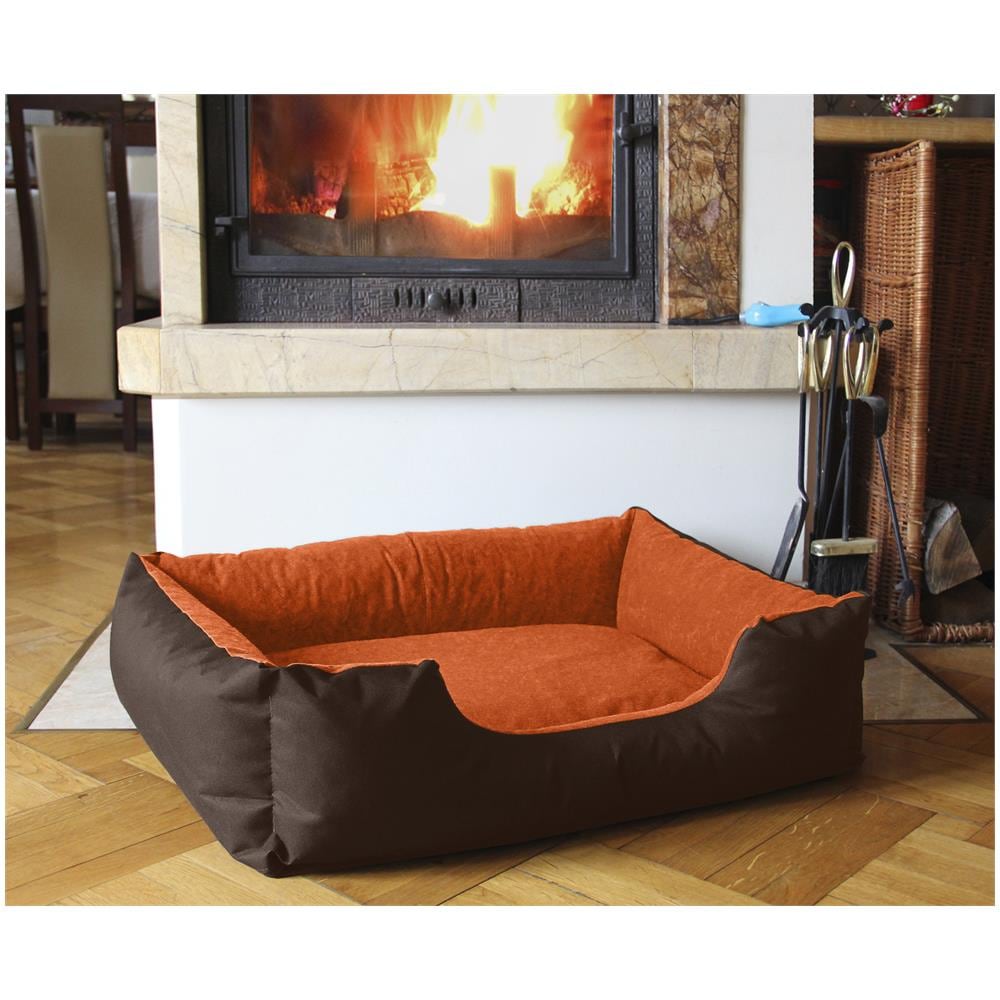 Lupi Letto Per Cane / gatto Cuccia Cuscino Per Cane, Divano Per Cane, Cestino Per Cane, Marrone / arancione M - Foto 3