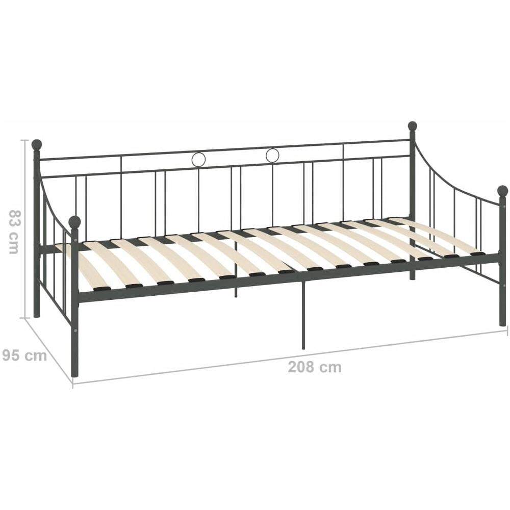 Telaio Divano Letto Grigio In Metallo 90x200 Cm - Foto 8
